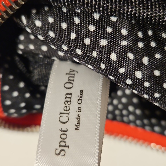 Brighton Fanny Pack Belt Bag Endless Love Black Red White Polka Dot Interior - Picture 12 of 12